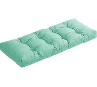 Outdoor/Indoor Bench Cushion 160x35cm, 8cm Thick, Light Green Linen Fabric, Patio Seat Pad, Garden Wicker Furniture Cushion, Comfortable Lounger Seating Solution