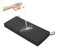 Outdoor Indoor Bench Cushion Thick Waterproof Fade Resistant Patio Pad Non-Slip Garden Sofa Cushion with Ties Dark Grey 60x16x2 inch - Ideal for Wicker Loveseat and Settee