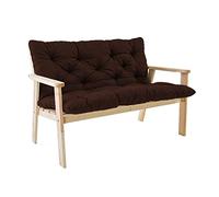 Outdoor/Indoor Cushions for Swing Benches with Backrest Replacement Cushion Non-Slip Fits 2-3 Seats Patio Garden Veranda 150x100x8 cm Brown