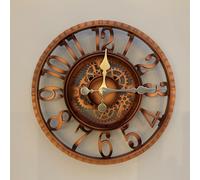 Outdoor Garden Double Sided Wall Clock Weather Retro Station Hanging Bracket