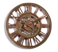 Outdoor indoor Garden Wall Station Clock Copper Plate Effect, 30cm Slate Effect
