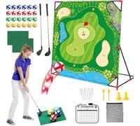 Outdoor & Indoor Golf Battle Play Set - Designed for Kids & Adults, Includes Swing Mat, Target Wall - Encourages Active Play, Coordination & Golf Skills (Green)