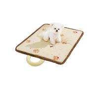 Outdoor & Indoor Pet Dog Pad Portable Reversible Waterproof Summer Sleeping Mat Reusable Machine Washable Easy to Clean & Carry Camping Travel Mat for Small Medium Dogs and Cats (Beige,Small)