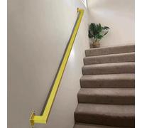 Outdoor Indoor Stair Handrail - Wrought Iron Banister Grab Rail for Steps & Corridors - 2 FT Metal Wall Support - Safe & Stylish Gold Finish for Villas & Lofts
