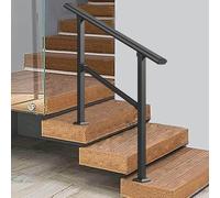Outdoor Indoor Stair Railing, Floor Mounted Galvanized Steel Railing Transitional Handrail Fits 2 to 3 Steps Safety Grab Bar, Hand Rails for Concrete Steps or Wooden Steps(C,100cm/40inch)