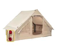 Outdoor Inflatable Tent,Birthday Gift, 4-6 Person Inflatable Tent 4 Season Oxford Cotton Waterproof Mesh Windows Stove Jack Pump(Select Size Name)