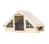 Outdoor Inflatable Tent,Birthday Gift, 4 Season Inflatable Camping Tent 5-6 Person Stove Jack Mesh Windows Oxford Cotton 300x210x200cm(Cotton)