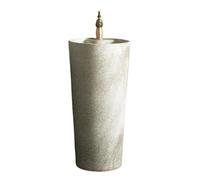 Outdoor Integrated Pedestal Sink with Faucet and Drain Kit Ceramic Bathroom Vanity