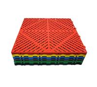 Outdoor Interlocking Floor Tiles, Anti-Slip Plastic Grating with Drainage Holes for Garage, Garden, Balcony, Patio - 40x40cm, 15 Pieces