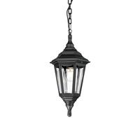 Outdoor IP44 1 Bulb Chain Lantern Black LED E27 100W Light Fitting
