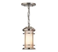 Outdoor IP44 1 Bulb Chain Lantern Brushed Steel LED E27 60W