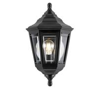 Outdoor IP44 1 Bulb Flush Light Low Ceiling Black LED E27 100W