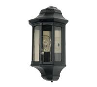 Outdoor IP44 1 Bulb Half Lantern Wall Porch Light Black LED E27 60W