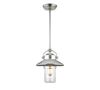 Outdoor IP44 1 Bulb Outdoor Ceiling Pendant Light Painted Brushed Steel LED E27