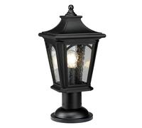 Stylish Outdoor Ip44 Mystic Black Led Pedestal Light With E27 Socket