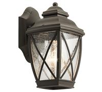 Outdoor IP44 1 Bulb Wall Light Lantern Olde Bronze LED E27 60W d01824