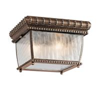 Outdoor IP44 2 Bulb Flush Light Brushed Bronze LED E14 40W