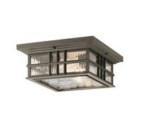 Outdoor IP44 2 Bulb Flush Light Olde Bronze LED E27 60W