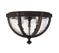 Outdoor IP44 2 Bulb Flush Light Walnut LED E14 40W Bulb Outside External