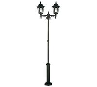 Outdoor IP44 2 Bulb Twin Lamp Post Black LED E27 100W Bulb Light Fitting