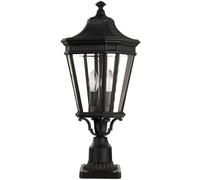 Outdoor IP44 2 Bulb Wall Ground Pedestal Black LED E14 60W