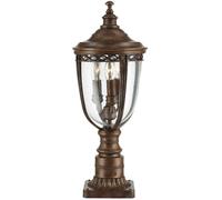 Outdoor IP44 3 Bulb Wall Ground Pedestal Lamp British Bronze LED E14 60W