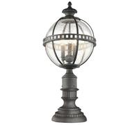 Stylish Outdoor Ip44 3 Bulb Led Pedestal Light In Londonderry Finish