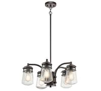 Outdoor IP44 5 Bulb Chandelier LIght Architectural Bronze LED E27 75W