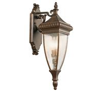 Outdoor IP44 Twin Wall Light Brushed Bronze LED E14 60W Loops Multi One Size