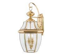 Outdoor IP44 Twin Wall Light Highly Polished Brass LED E14 60W