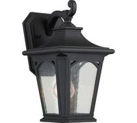 Stylish Outdoor Ip44 Wall Light In Mystic Black With E27 Socket