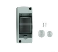 Outdoor IP65 Electrical Junction Box 3 Pole Consumer Unit with Transparent Cover - Weatherproof Fuse Box for Garden Workshop Garage 120x55x95mm