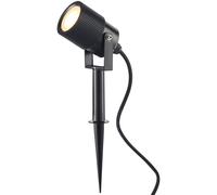 Outdoor IP65 Ground Spike Spotlight - Dimmable 5W GU10 LED - Frosted Glass Loops Clear One Size