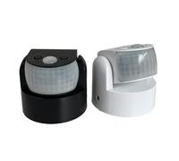 Outdoor IP65 PIR Motion Sensor AC220-240V Infrared Motion Detector Light with 180°/360° Adjustable Detection Range, 12m Max Distance for Home, Garage, Co(Black)