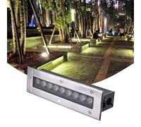 Outdoor IP68 Waterproof LED Landscape Light - 18W Rectangular Ground Light for Garden Patio Driveway - Long Strip Embedded Step Wall Washer Perfect for Backyard Lighting