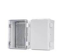 Outdoor Junction Box,IP66 Waterproof Gray/Transparent Cover Enclosure Power ABS Plastic Hinge Electronic Distribution(400x300x170mm,Transparent)