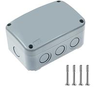 Outdoor Junction Box,Nineleaf IP66 Weatherproof Electrical Project Boxes PVC/ABS Plastic Enclosure Box Universal Watertight 4.9 x 3.3 x 2.3 inch (125x86x62mm), Fit with 20mm Cable Gland Grey