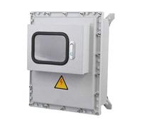 Outdoor Junction Box Waterproof Cast Aluminum Housing, Exterior Electrical Box Industrial Explosion-Proof IP66 with Viewing Window, Lock and Mounting Plate(30x40x20cm/12x16x8in)