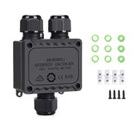 Outdoor Junction Box Waterproof Electrical Cabinet, 3 Way Plug Line Plastic External Electric Power Cord Box Set