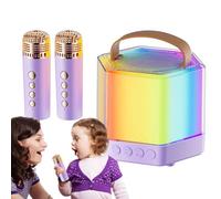 Outdoor Karaoke Machine Small Wireless Speaker with Microphone | Music Supplies with Colorful Light Box for Family Gatherings, Backyard Barbecue, Outdoor Activities