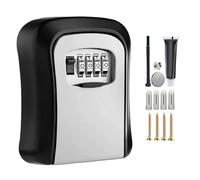 Outdoor Key Lock Box - Secure 4 Digit Combination Key Safe, Wall Mounted Resettable Code | Ideal For Landlords, Realtors, Property Managers, Durable And Weather Resistant For External Use