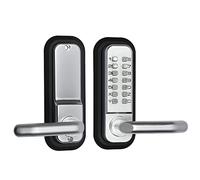 Outdoor Keyless Lock with Handle,Mechanical Combination Door Lock with Keypad,Stainless Steel Sunscreen Waterproof Keyless Gate Locks for Outdoor Fence (Silvery)