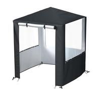 Outdoor Kids Playhouse Cover 600D Heavy Duty Waterproof Play House Covers Suitable for All Around Playtime Patio with Canopy Playset (Black, 50" W x 50" D x 60" H)