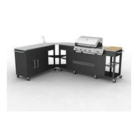 GAS BBQ BARBECUE OUTDOOR KITCHEN STAINLESS STEEL 5 BURNERS SIDE BURNER