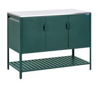 Beliani Outdoor Kitchen Cabinet MAENZA Metal Green, Green