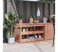 Outdoor Kitchen Cabinet natural douglas solid pinewood 106x55x64 cm with 2 doors
