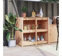 Outdoor kitchen cabinet natural pine solid pinewood 106x55x92 cm untreated mod.