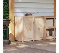 Outdoor kitchen cabinet Solid douglas wood Natural Douglas 106x55x92cm 4-door XL