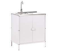 Beliani Outdoor Kitchen Cabinet With Sink Vilama White