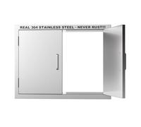 Outdoor Kitchen Door 31" W x 24" H-304 Stainless Steel Never Rust Cabinet Door-Double Layer-BBQ Access Doors-Weatherproof GrillDoor-Flush Mount BBQ Island Doors-MetalDoor for Outdoor Indoor Kitchen